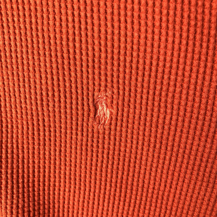 Ralph Lauren POLO by Ralph Lauren Thermal T-Shirt, Waffle, Men's XXL cotton orange type Vintage Second Hand