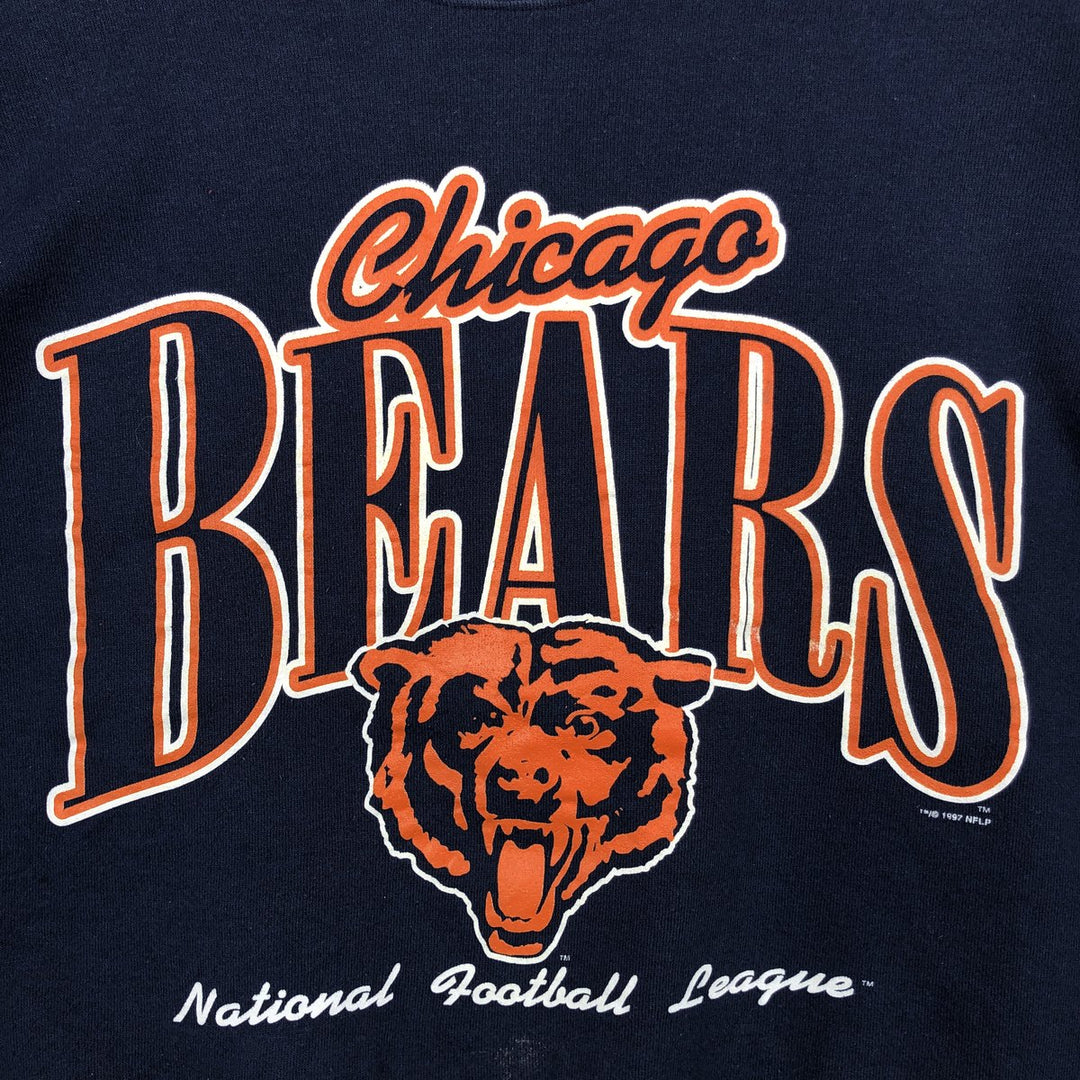 Vintage 90'S Hanes NFL Chicago Bears print sweatshirt, size M, men's cotton navy blue type Vintage Second Hand
