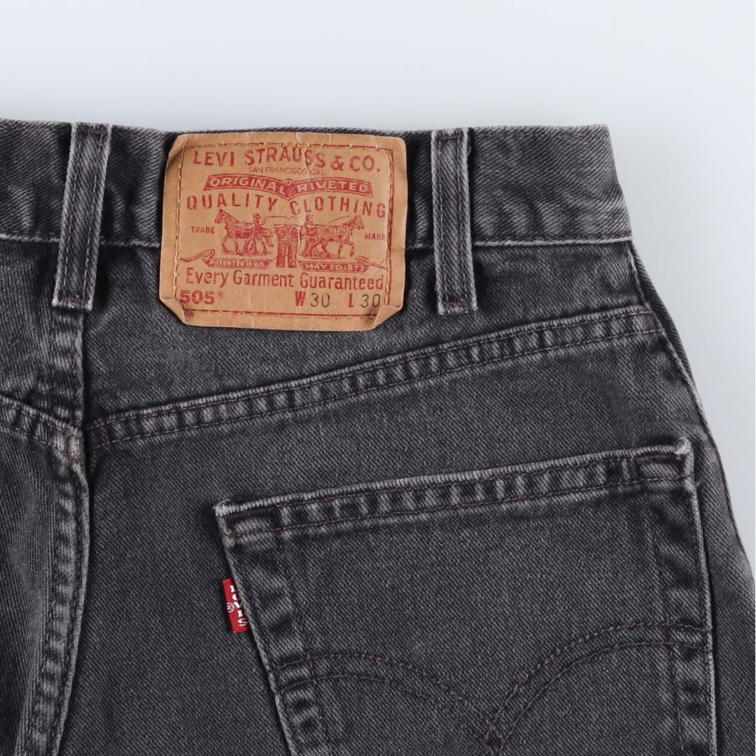 2000'S Levi's 505 Regular Fit Black Denim Tapered Denim Pants, Men's Size 28 cotton black type Vintage Second Hand