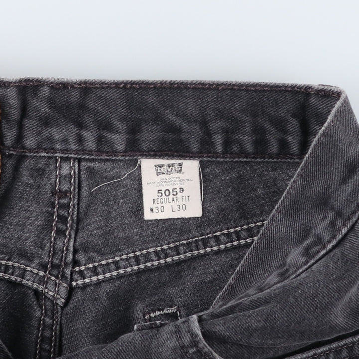 2000'S Levi's 505 Regular Fit Black Denim Tapered Denim Pants, Men's Size 28 cotton black type Vintage Second Hand