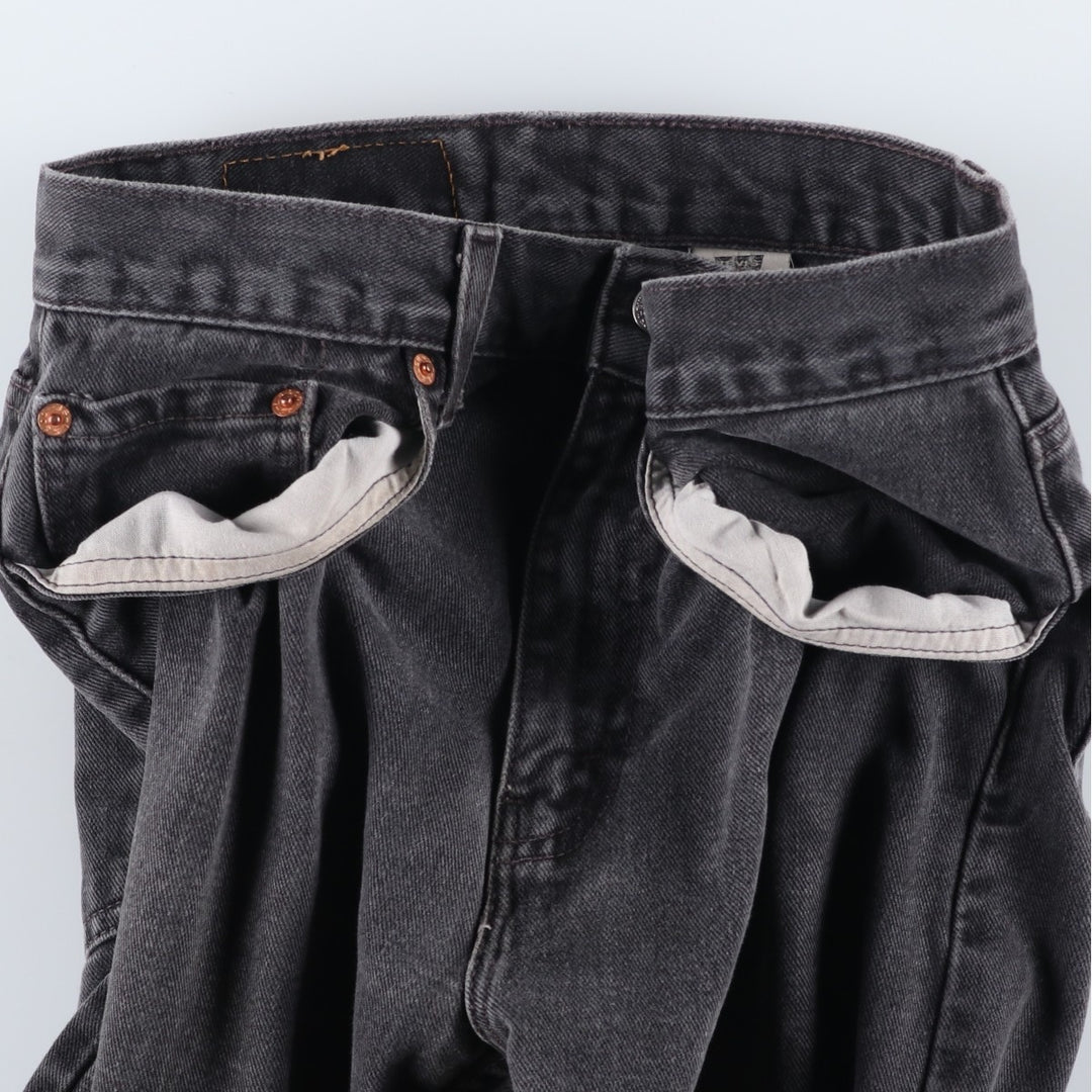 2000'S Levi's 505 Regular Fit Black Denim Tapered Denim Pants, Men's Size 28 cotton black type Vintage Second Hand