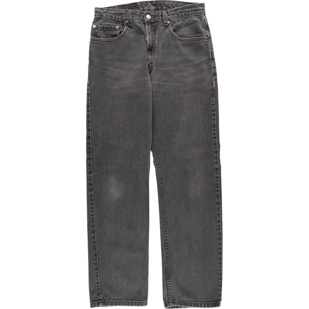 00'S Levi's 505 REGULAR FIT black denim tapered denim pants for men, size w32 cotton black type Vintage Second Hand