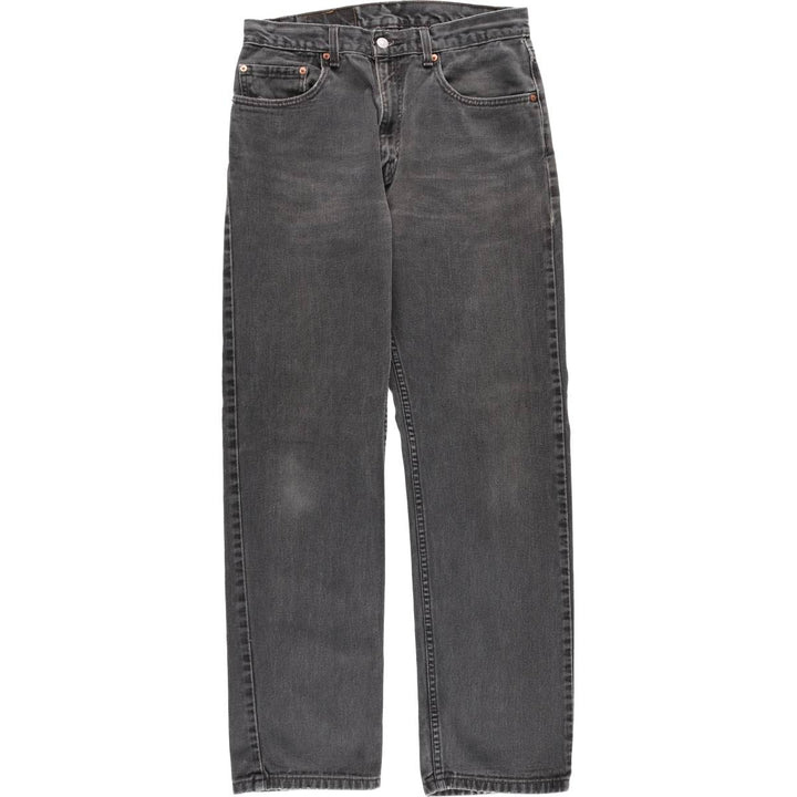 00'S Levi's 505 REGULAR FIT black denim tapered denim pants for men, size w32 cotton black type Vintage Second Hand