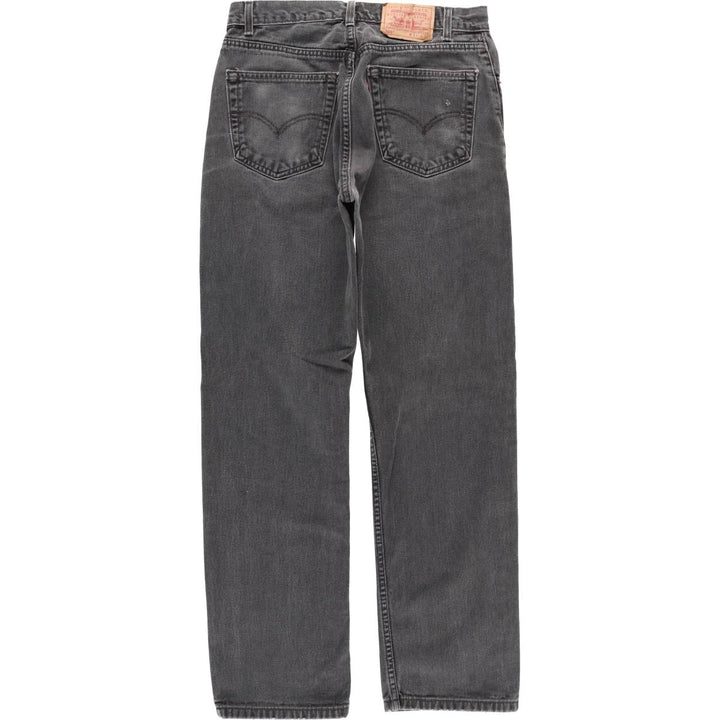 00'S Levi's 505 REGULAR FIT black denim tapered denim pants for men, size w32 cotton black type Vintage Second Hand