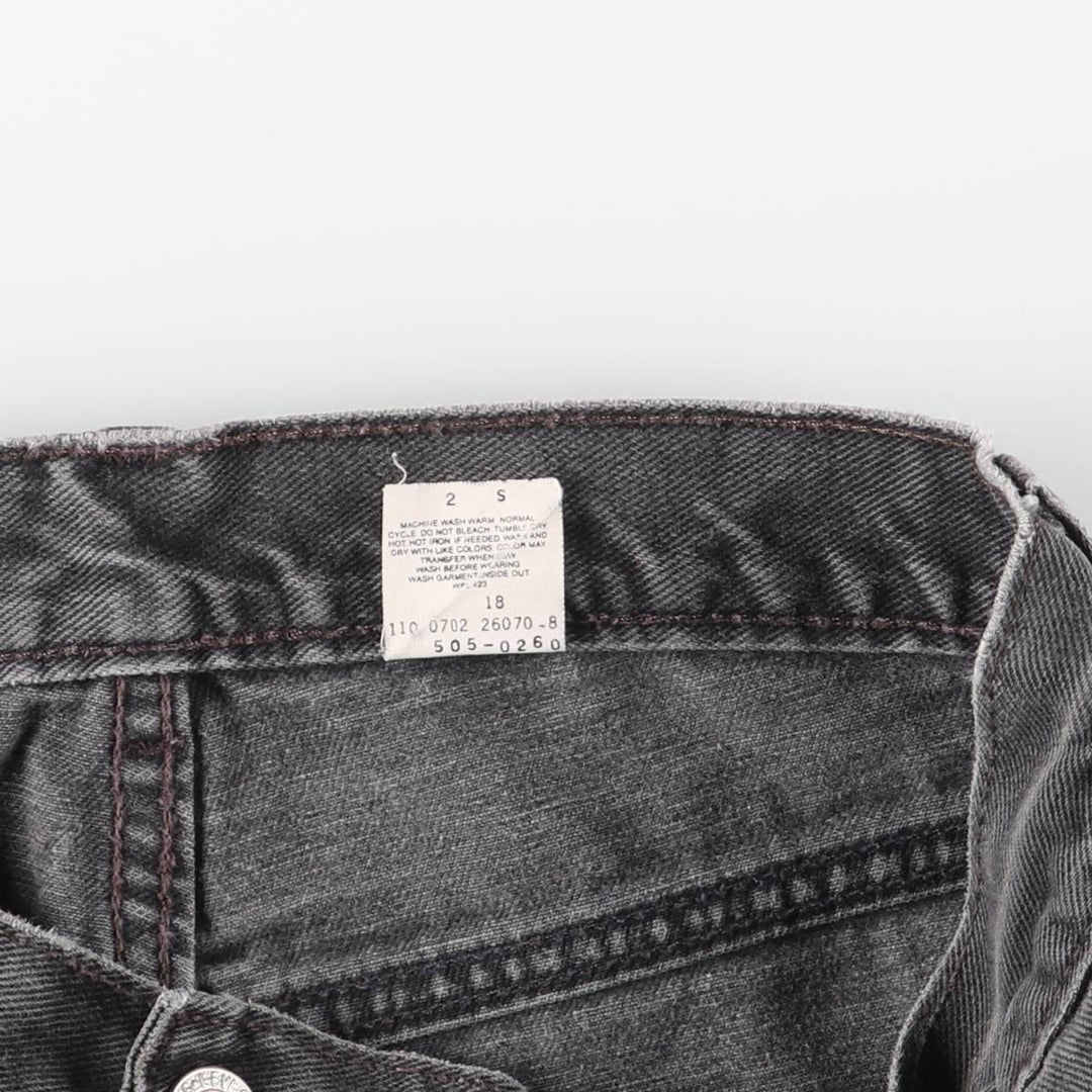 00'S Levi's 505 REGULAR FIT black denim tapered denim pants for men, size w32 cotton black type Vintage Second Hand