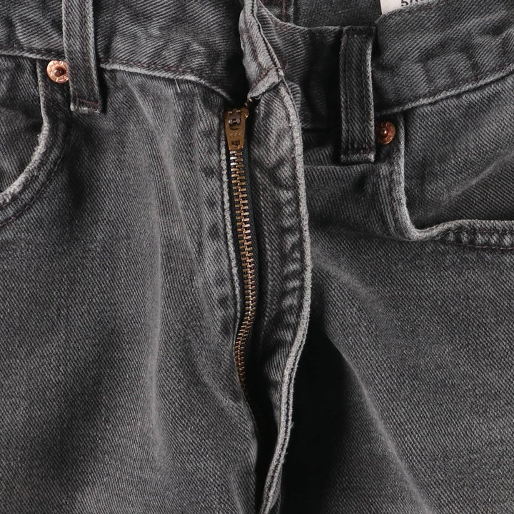 00'S Levi's 505 REGULAR FIT black denim tapered denim pants for men, size w32 cotton black type Vintage Second Hand