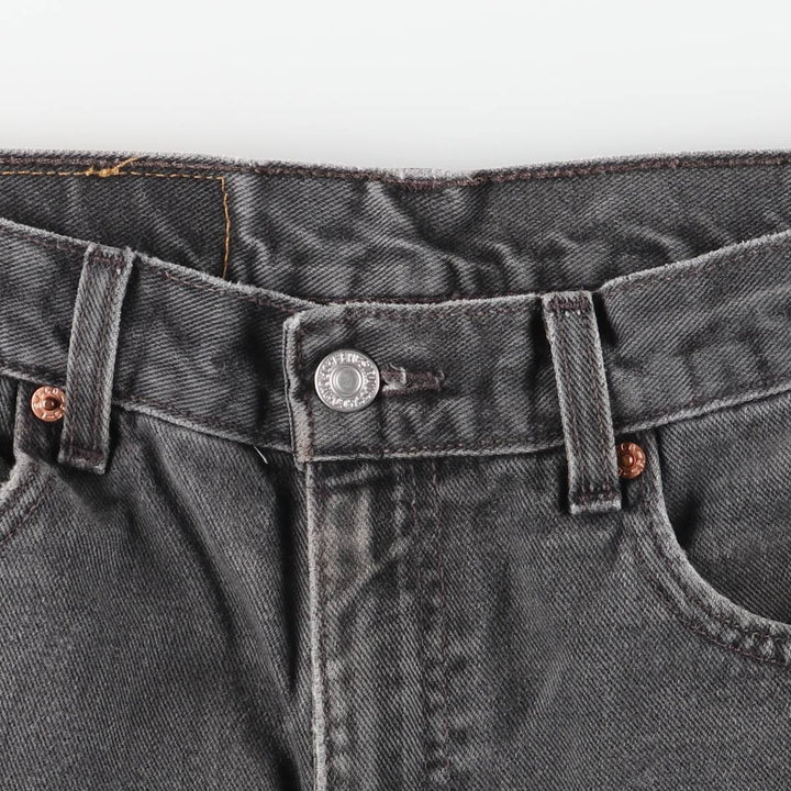00'S Levi's 505 REGULAR FIT black denim tapered denim pants for men, size w32 cotton black type Vintage Second Hand