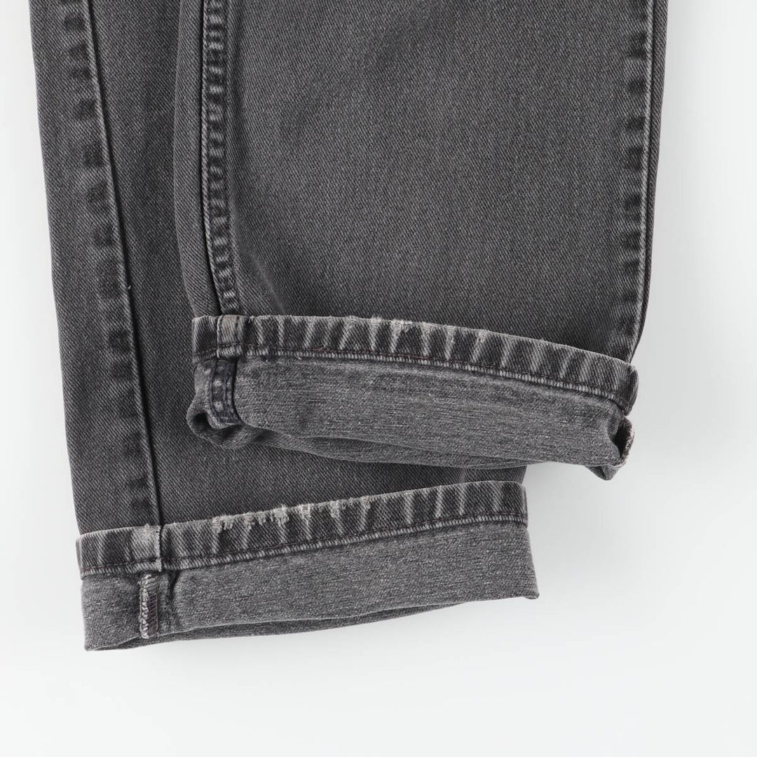 00'S Levi's 505 REGULAR FIT black denim tapered denim pants for men, size w32 cotton black type Vintage Second Hand