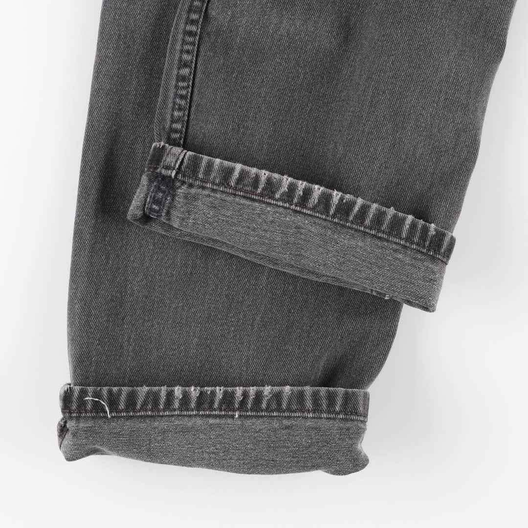 00'S Levi's 505 REGULAR FIT black denim tapered denim pants for men, size w32 cotton black type Vintage Second Hand