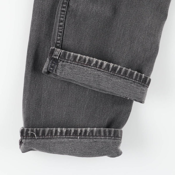 00'S Levi's 505 REGULAR FIT black denim tapered denim pants for men, size w32 cotton black type Vintage Second Hand