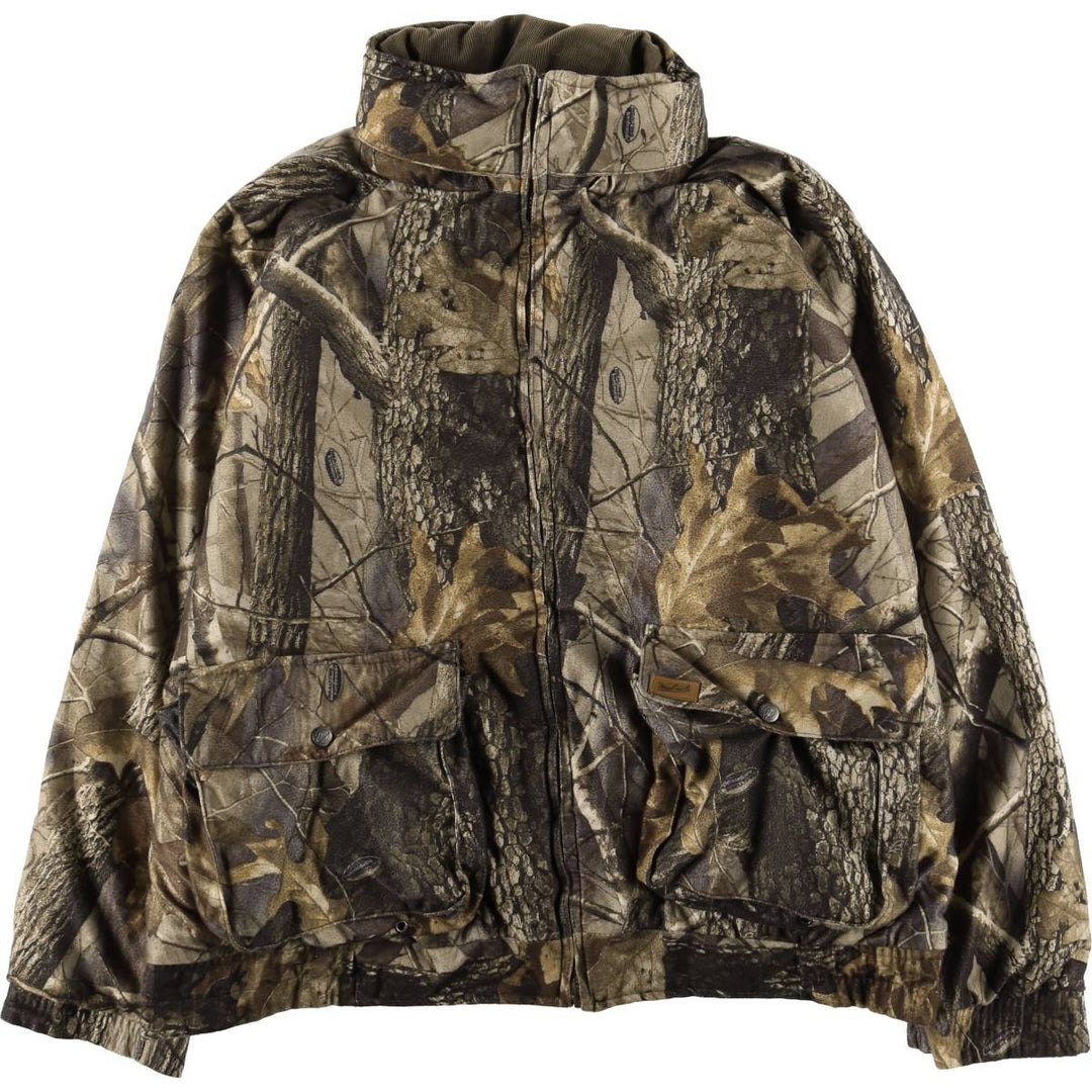 90s-00'S Woolrich Camouflage Pattern Realtree Camo Reversible Padded Puffer Jacket, Men's XXL polyester Khaki type Vintage Second Hand