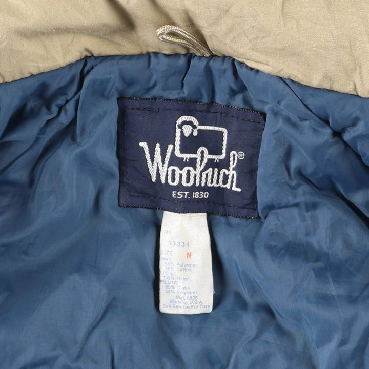 1980'S WOOLRICH padded mountain jacket, shell jacket, puffer jacket, made in the USA, men's size M polyester Beige type Vintage Second Hand