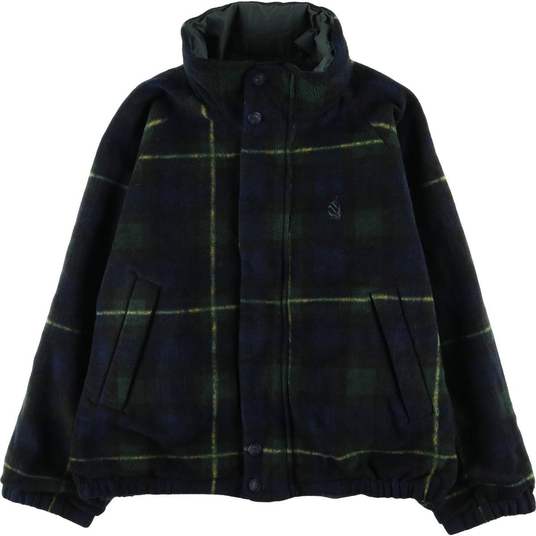 Vintage 90'S Nautica Check Pattern Reversible Sailing Jacket, Men's Size L cotton navy blue type Vintage Second Hand