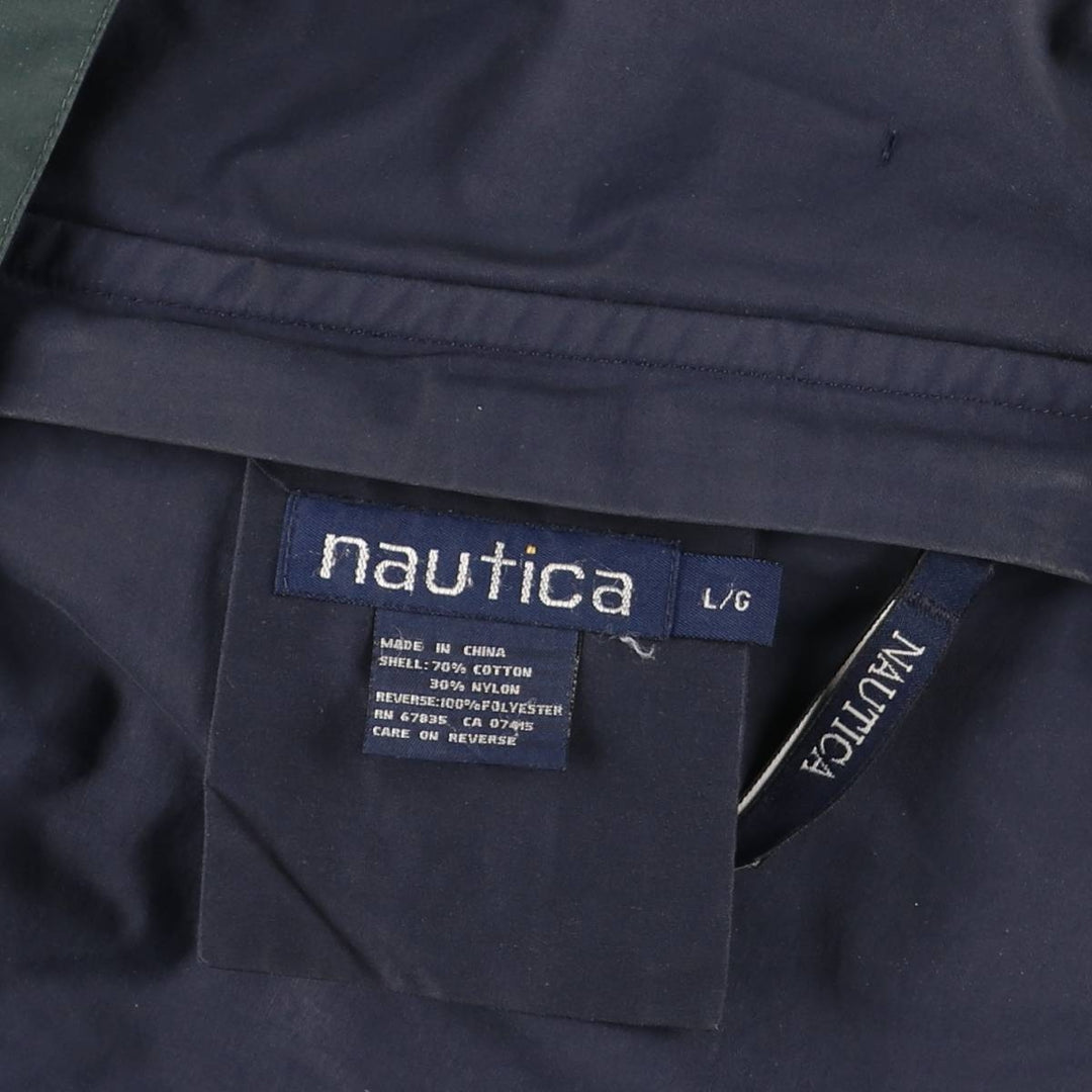 Vintage 90'S Nautica Check Pattern Reversible Sailing Jacket, Men's Size L cotton navy blue type Vintage Second Hand