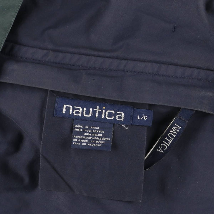 Vintage 90'S Nautica Check Pattern Reversible Sailing Jacket, Men's Size L cotton navy blue type Vintage Second Hand