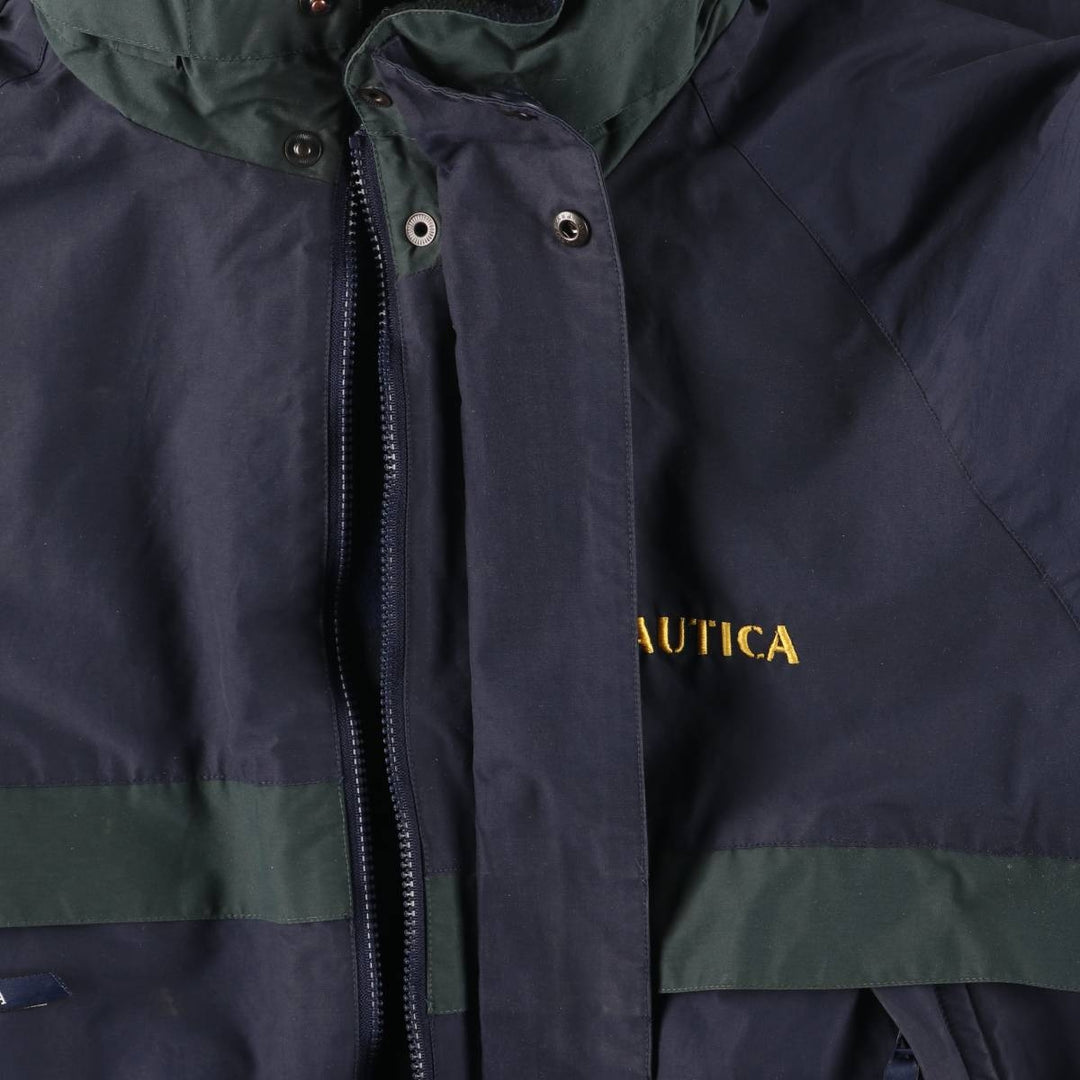 Vintage 90'S Nautica Check Pattern Reversible Sailing Jacket, Men's Size L cotton navy blue type Vintage Second Hand
