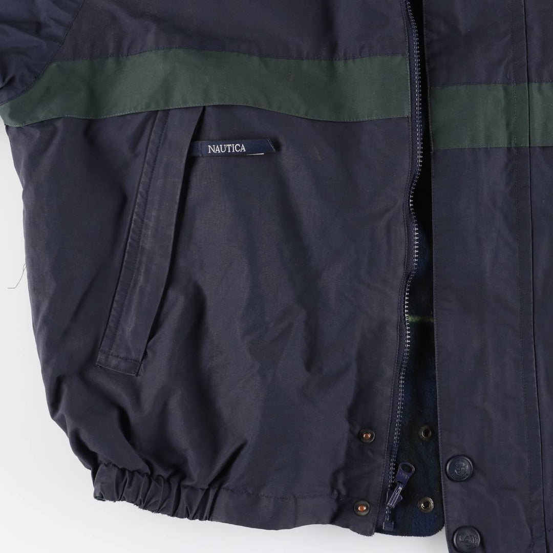 Vintage 90'S Nautica Check Pattern Reversible Sailing Jacket, Men's Size L cotton navy blue type Vintage Second Hand