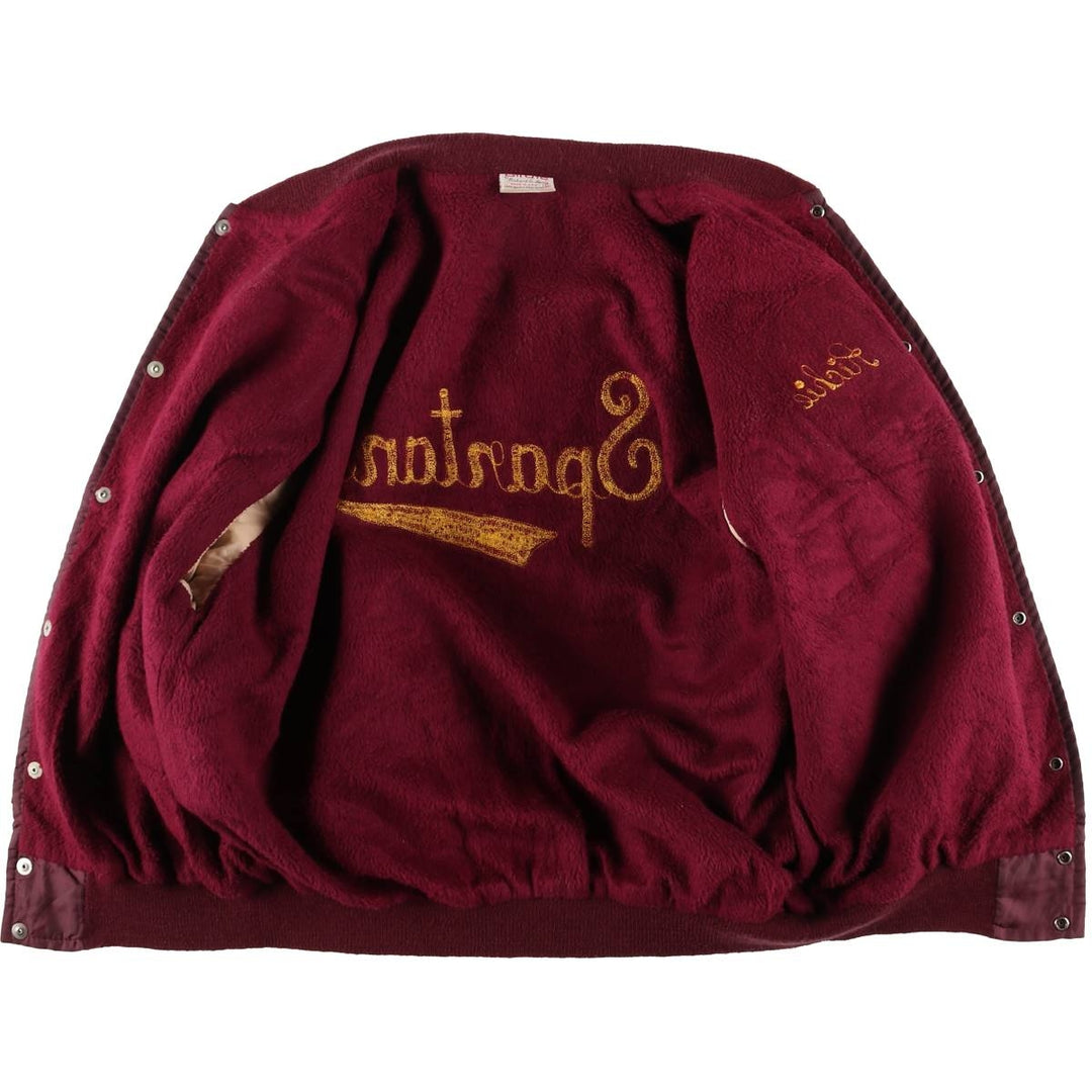 80s-90'S Richard A. Leslie Birdie Varsity Jacket, Made in USA, Men's Size L unclear wine-red Vintage Second Hand
