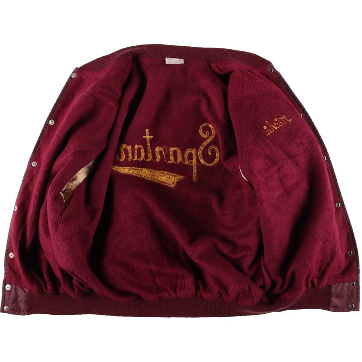 80s-90'S Richard A. Leslie Birdie Varsity Jacket, Made in USA, Men's Size L unclear wine-red Vintage Second Hand