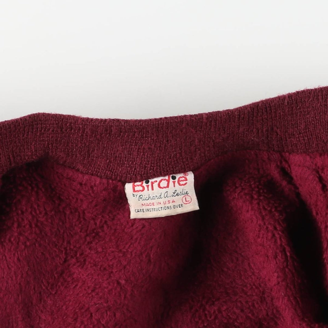 80s-90'S Richard A. Leslie Birdie Varsity Jacket, Made in USA, Men's Size L unclear wine-red Vintage Second Hand