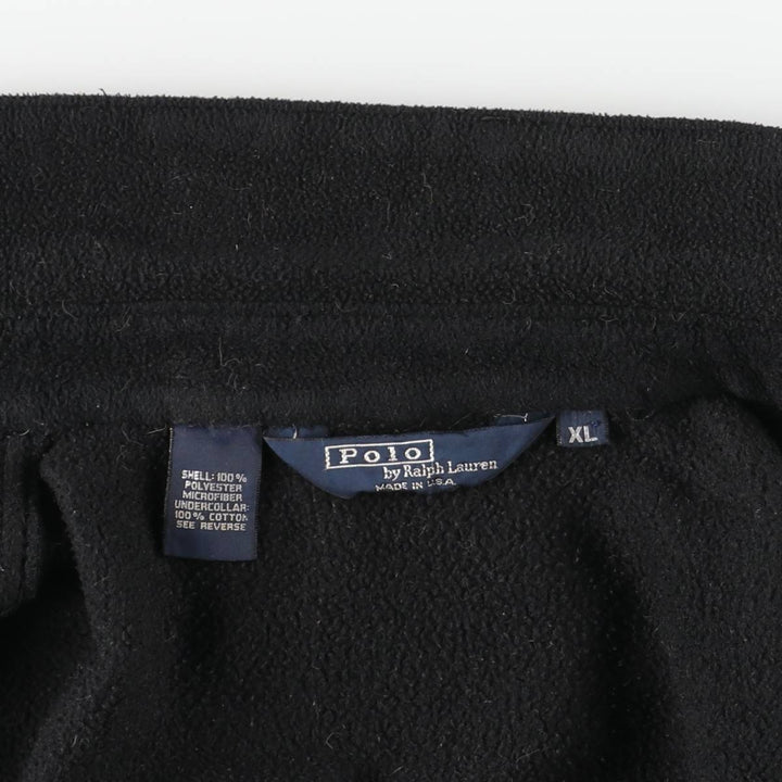 90'S Ralph Lauren POLO by Ralph Lauren swing-top fleece jacket, Made in USA, Men's XL polyester black type Vintage Second Hand