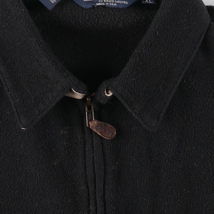 90'S Ralph Lauren POLO by Ralph Lauren swing-top fleece jacket, Made in USA, Men's XL polyester black type Vintage Second Hand