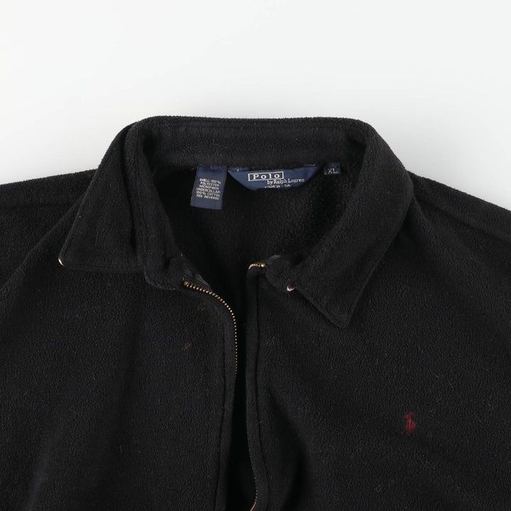 90'S Ralph Lauren POLO by Ralph Lauren swing-top fleece jacket, Made in USA, Men's XL polyester black type Vintage Second Hand