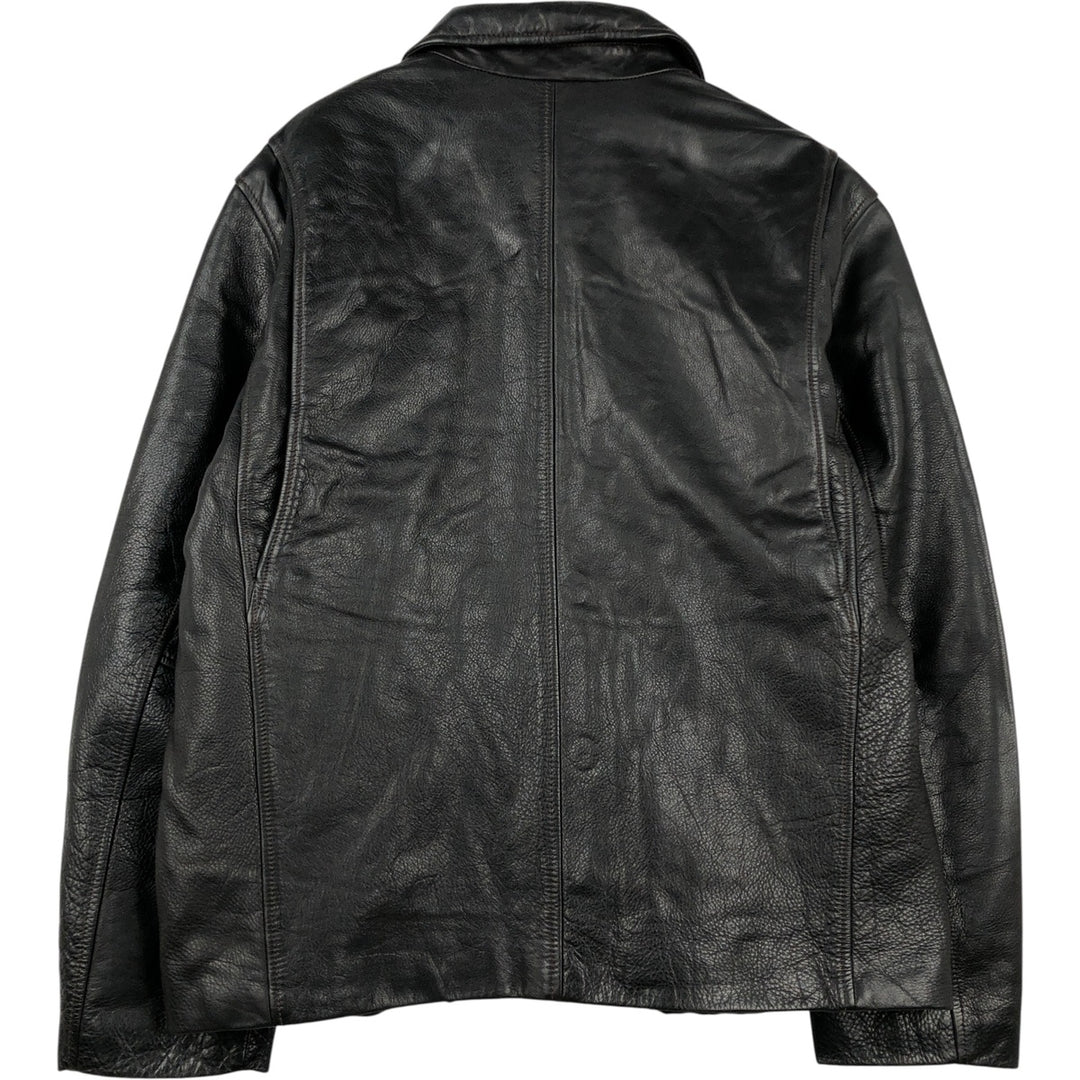 Marc New York padded swing top style leather blouson, men's size XL. genuine leather black type Vintage Second Hand