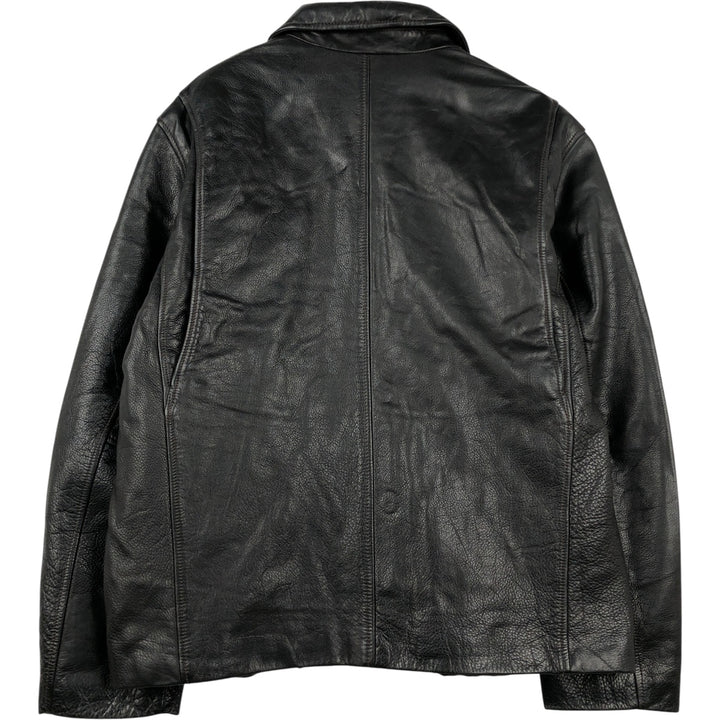 Marc New York padded swing top style leather blouson, men's size XL. genuine leather black type Vintage Second Hand