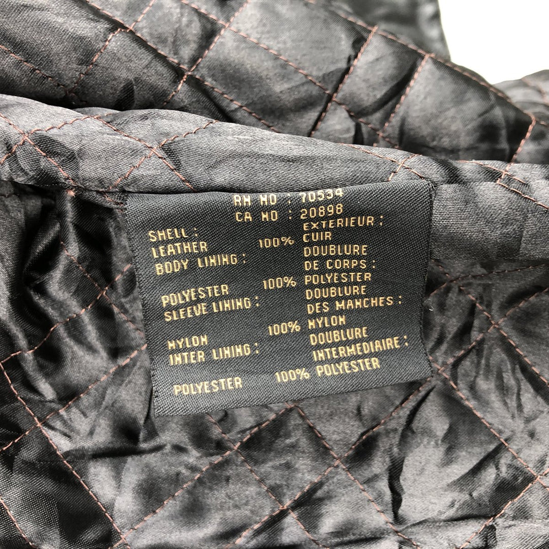 Marc New York padded swing top style leather blouson, men's size XL. genuine leather black type Vintage Second Hand