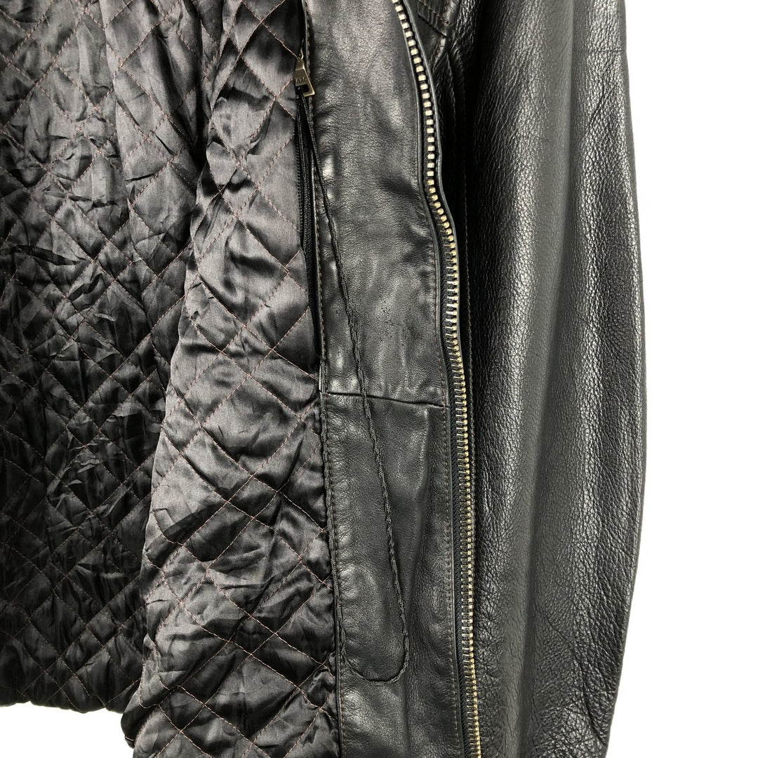 Marc New York padded swing top style leather blouson, men's size XL. genuine leather black type Vintage Second Hand