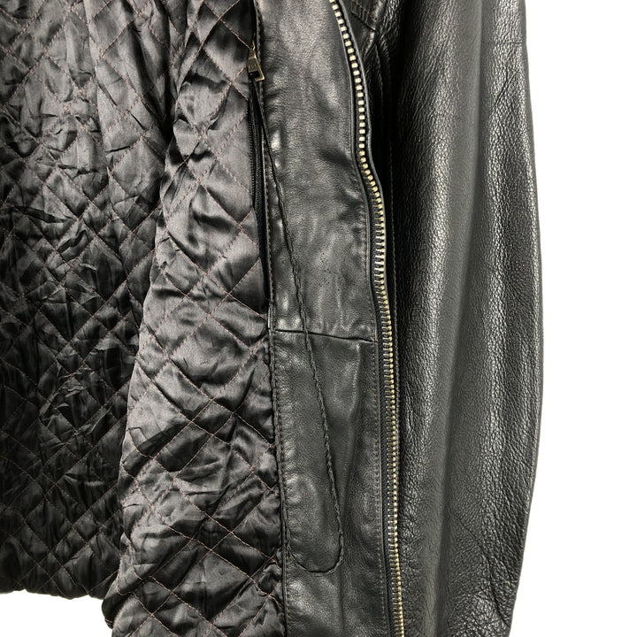 Marc New York padded swing top style leather blouson, men's size XL. genuine leather black type Vintage Second Hand