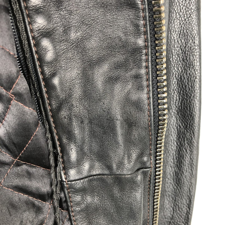 Marc New York padded swing top style leather blouson, men's size XL. genuine leather black type Vintage Second Hand