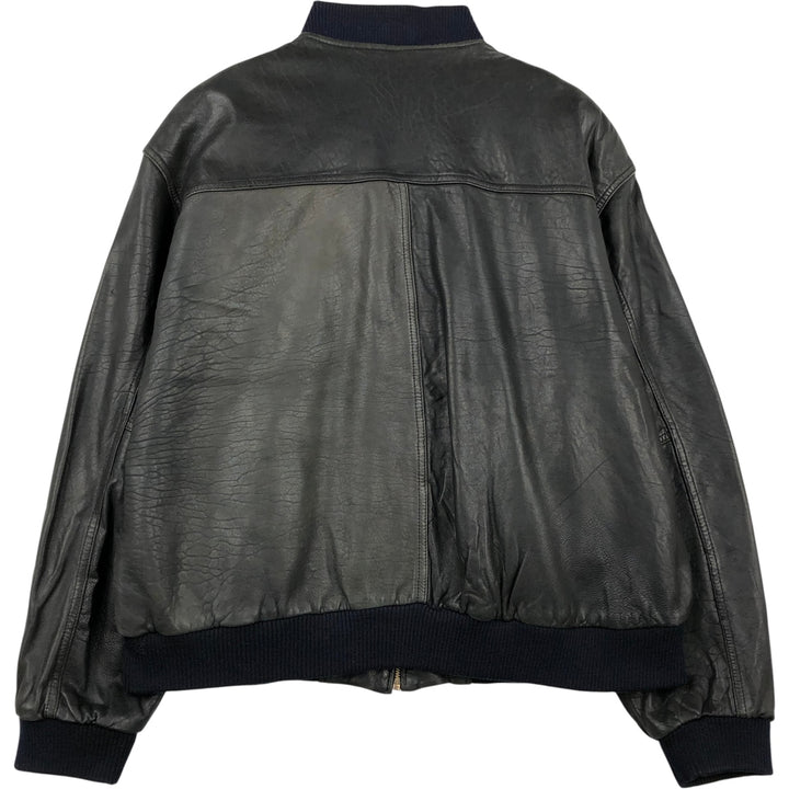TRAPPER Leather Blouson Men's XXL genuine leather black type Vintage Second Hand