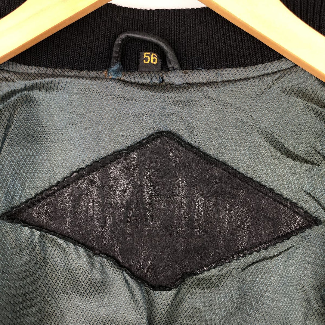 TRAPPER Leather Blouson Men's XXL genuine leather black type Vintage Second Hand