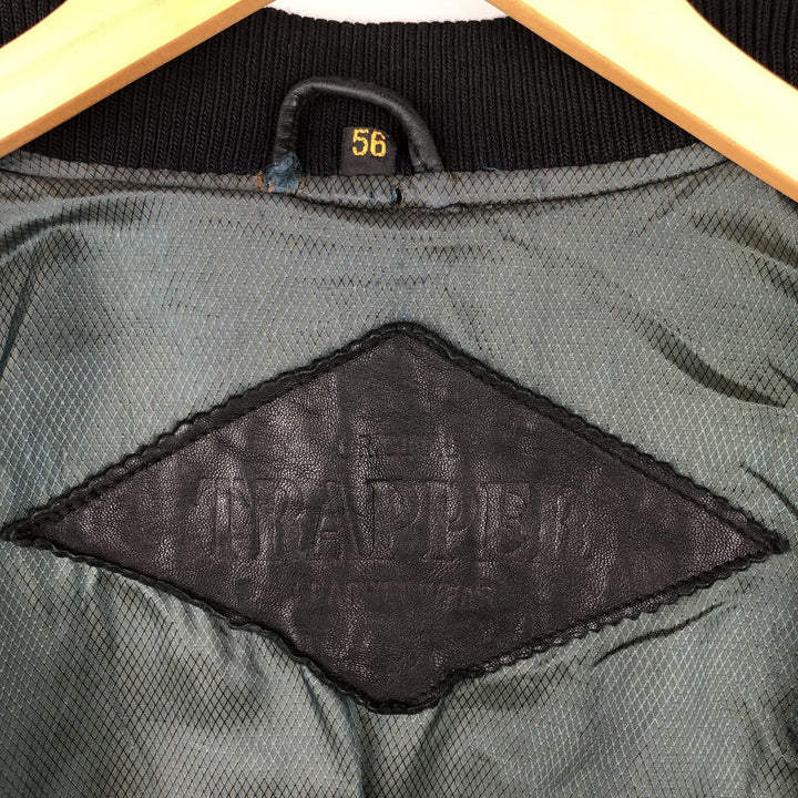 TRAPPER Leather Blouson Men's XXL genuine leather black type Vintage Second Hand