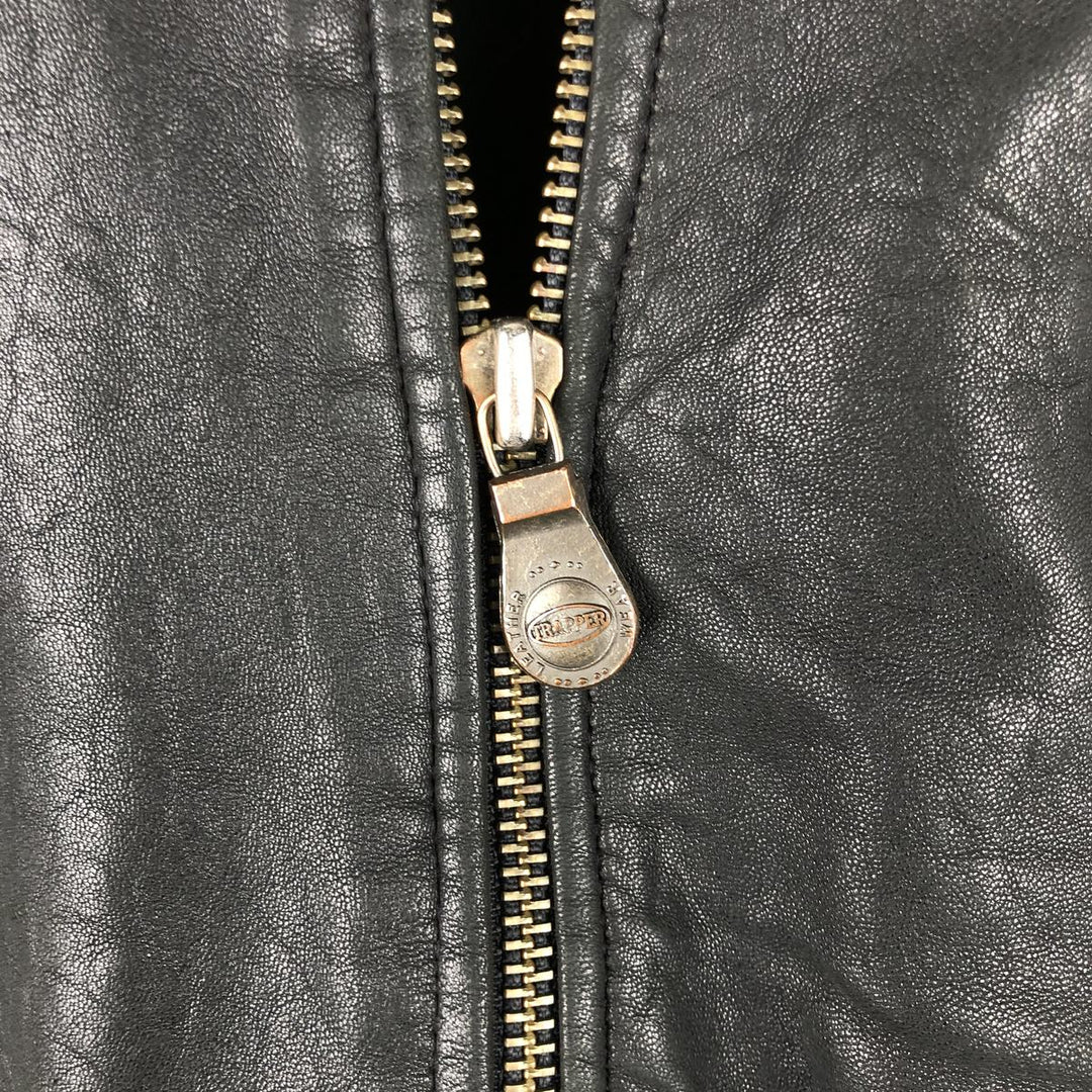 TRAPPER Leather Blouson Men's XXL genuine leather black type Vintage Second Hand