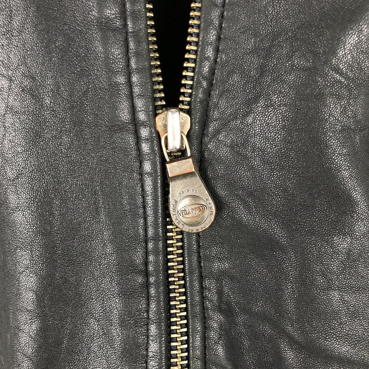 TRAPPER Leather Blouson Men's XXL genuine leather black type Vintage Second Hand