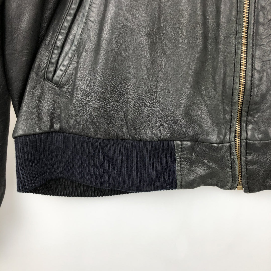 TRAPPER Leather Blouson Men's XXL genuine leather black type Vintage Second Hand