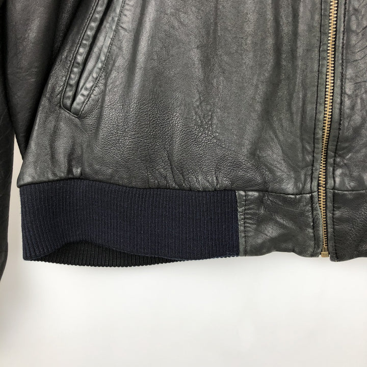 TRAPPER Leather Blouson Men's XXL genuine leather black type Vintage Second Hand