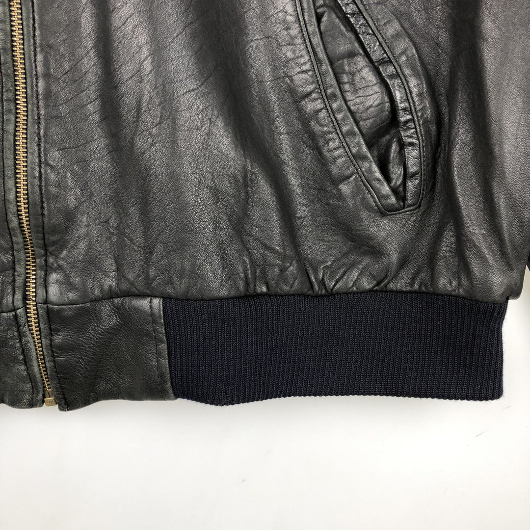 TRAPPER Leather Blouson Men's XXL genuine leather black type Vintage Second Hand