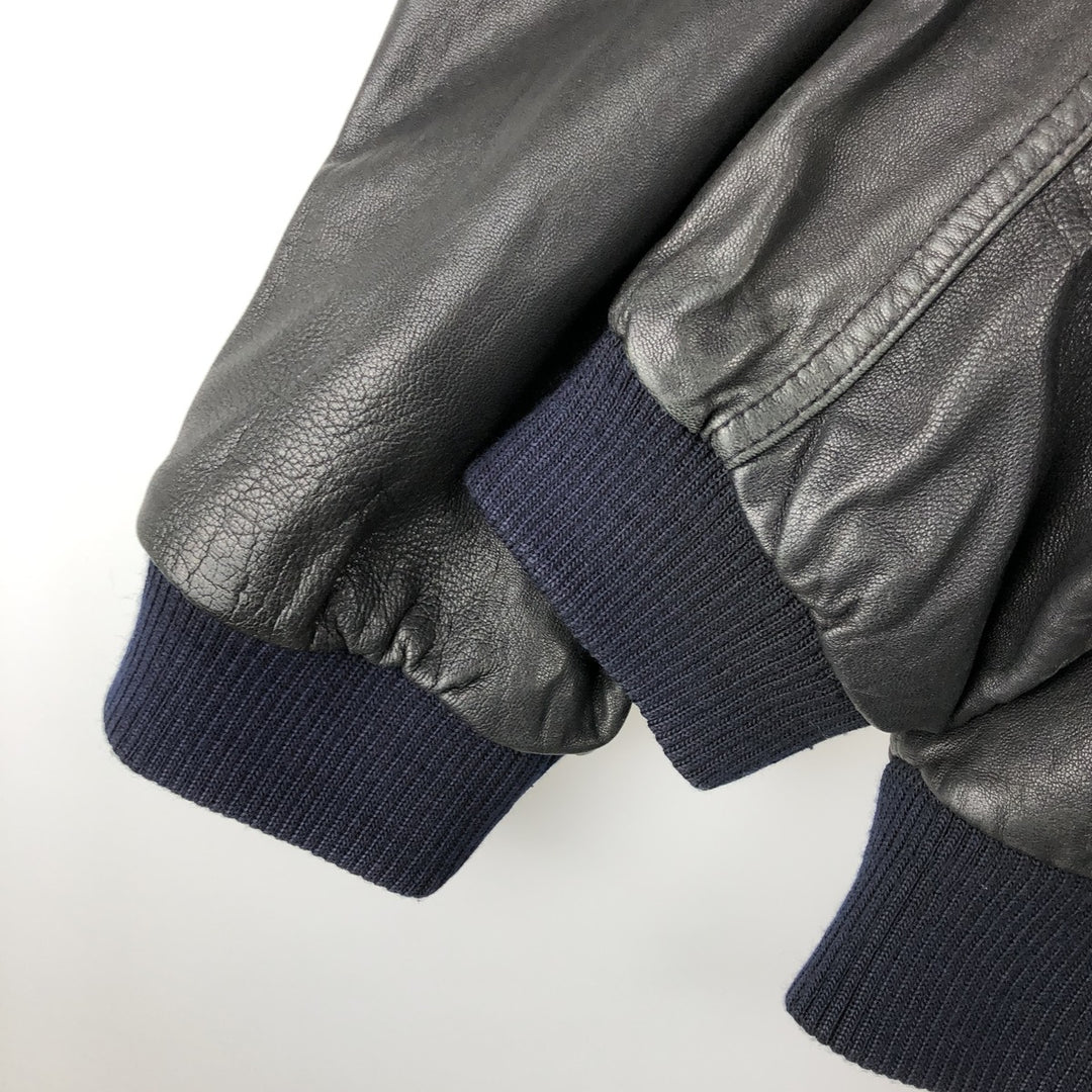TRAPPER Leather Blouson Men's XXL genuine leather black type Vintage Second Hand