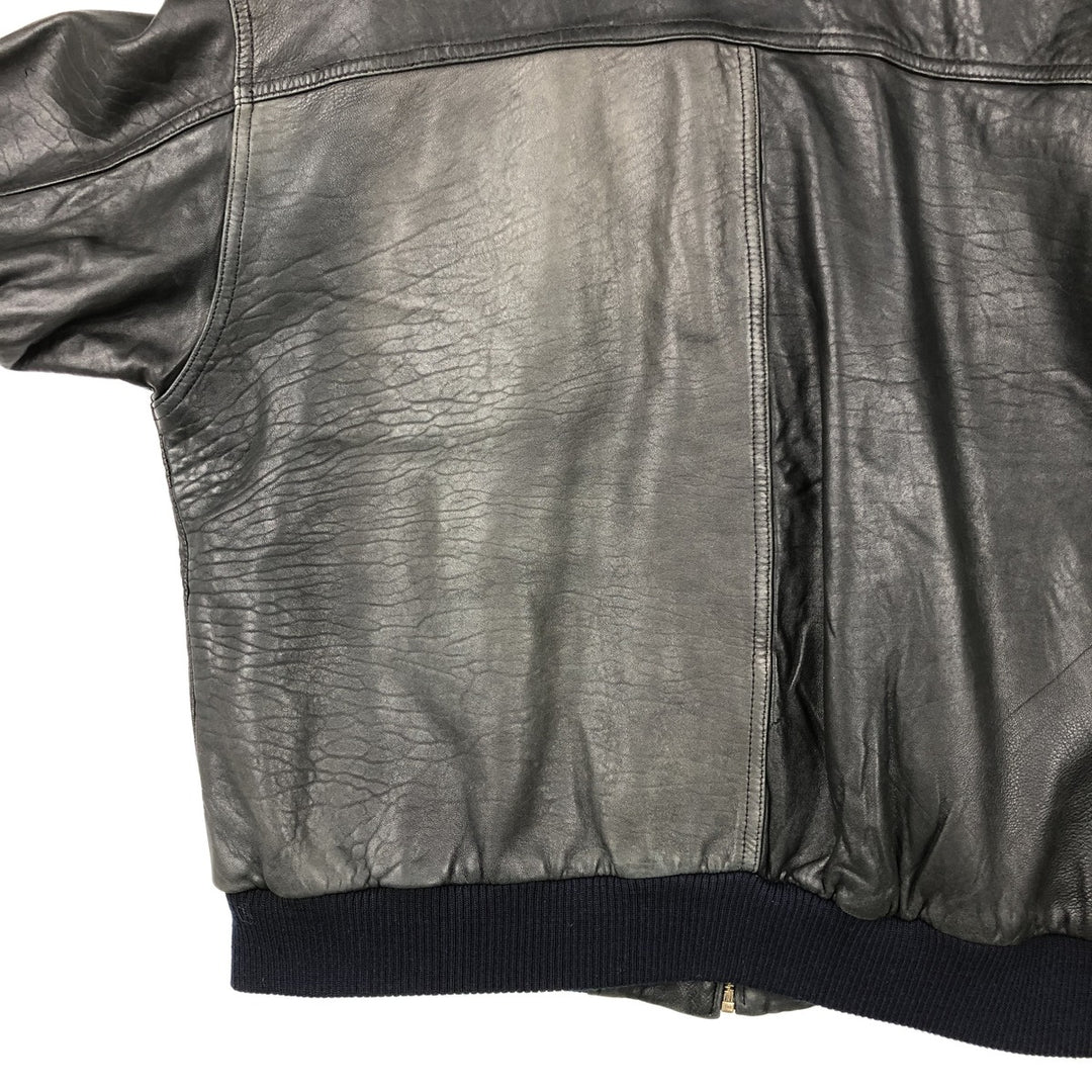 TRAPPER Leather Blouson Men's XXL genuine leather black type Vintage Second Hand