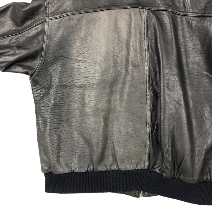 TRAPPER Leather Blouson Men's XXL genuine leather black type Vintage Second Hand