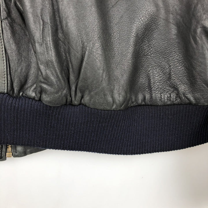 TRAPPER Leather Blouson Men's XXL genuine leather black type Vintage Second Hand