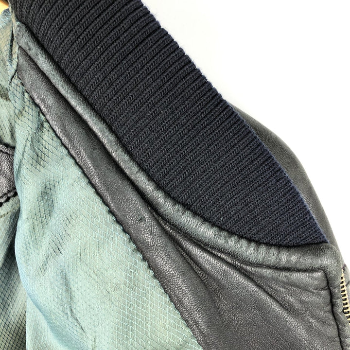 TRAPPER Leather Blouson Men's XXL genuine leather black type Vintage Second Hand