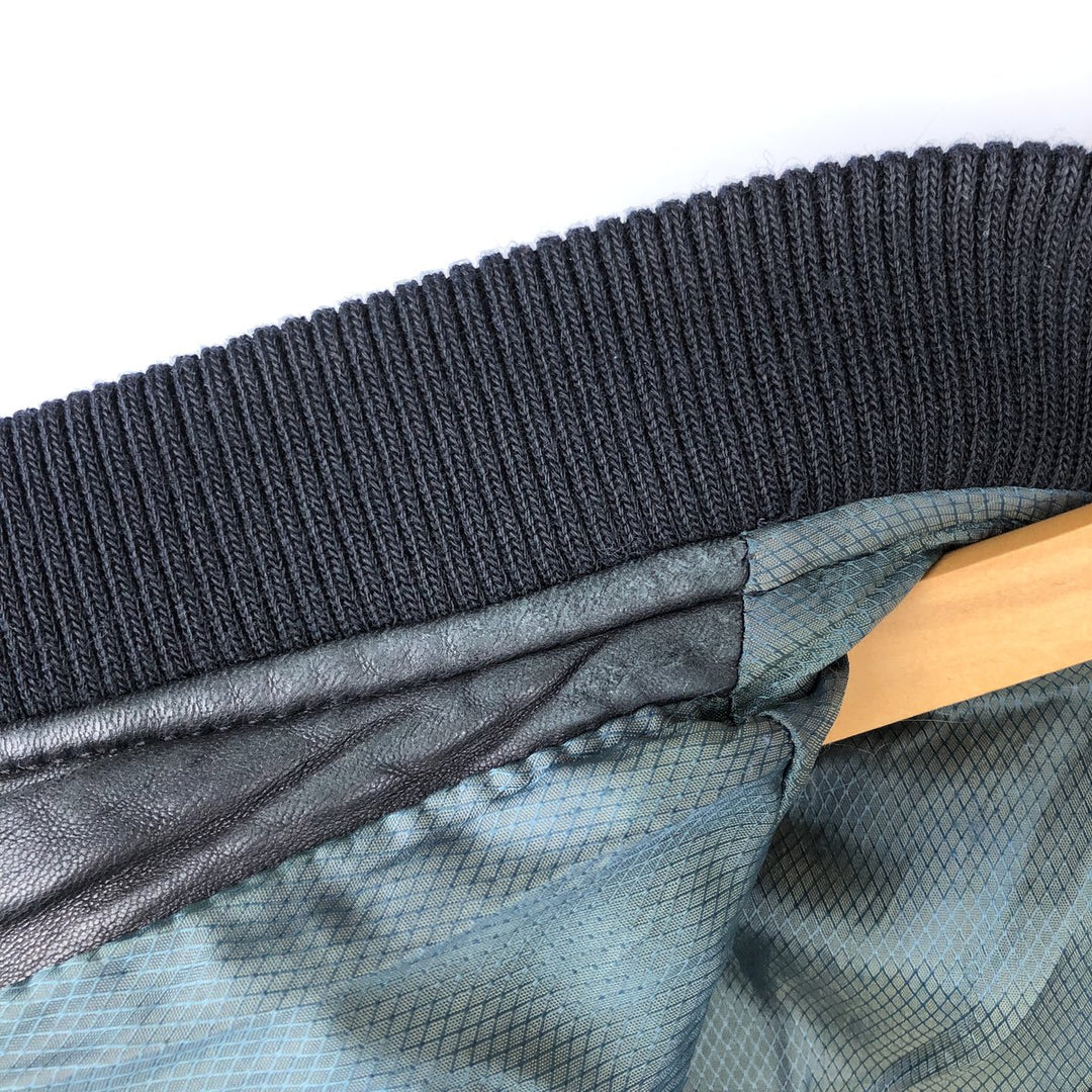 TRAPPER Leather Blouson Men's XXL genuine leather black type Vintage Second Hand