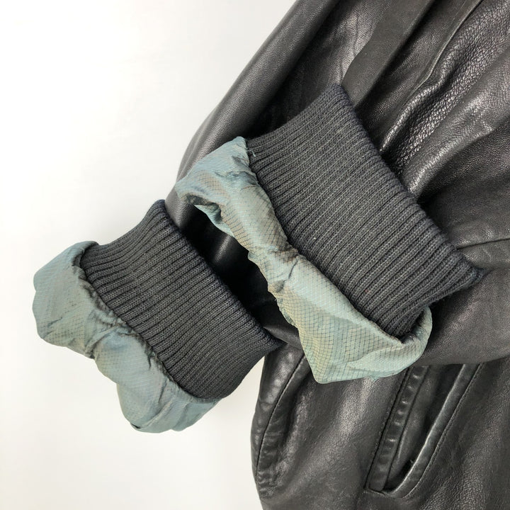 TRAPPER Leather Blouson Men's XXL genuine leather black type Vintage Second Hand