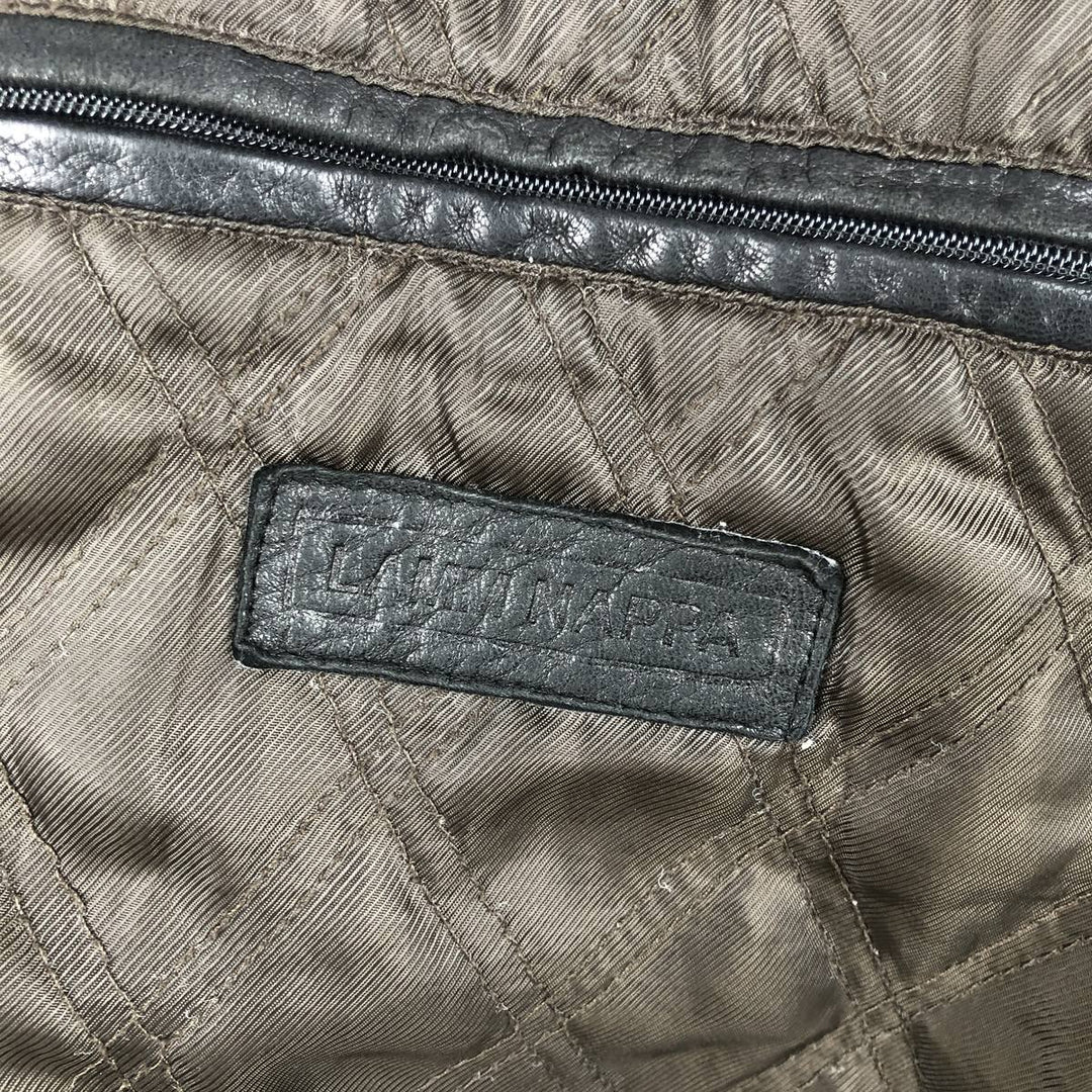 GILBERTO Padded Leather Blouson, Men's XL Genuine Leather Lamb Leather black type Vintage Second Hand