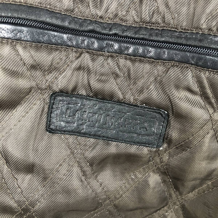 GILBERTO Padded Leather Blouson, Men's XL Genuine Leather Lamb Leather black type Vintage Second Hand